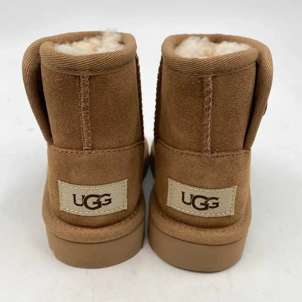 UGG Brown Suede Booties | 8T Girls Bootie Wool Lining